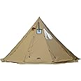 Preself 4~6 Person Tipi Hot Tent T3 XL with Screen Window, Height 8' 6" 2.6m, Diameter 15' 4.6m, for Wood Buring Stove Bushcr