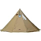 Preself 4~6 Person Tipi Hot Tent T3 XL with Screen Window, Height 8' 6" 2.6m, Diameter 15' 4.6m, for Wood Buring Stove Bushcr