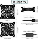 NewHail 2 Pack 120mm USB Fan Dual Ball Bearing 5V 3-Speed Cooling for Router TV view 6