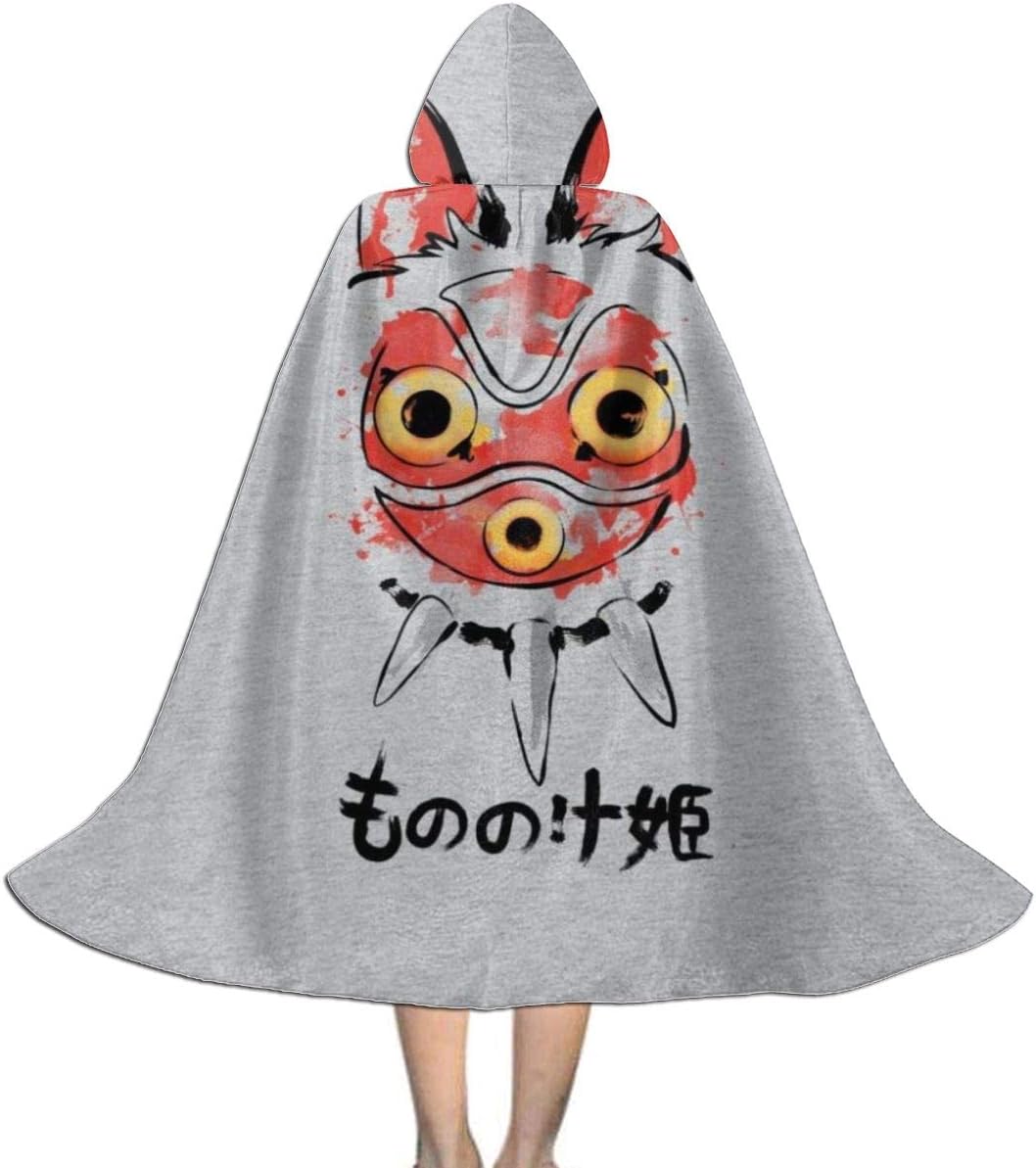 NUJSHF Wolf Girl Mask Princess Mononoke Unisex Kids Hooded Cloak Cape Halloween Christmas Party Decoration Role Cosplay Costumes Outwear
