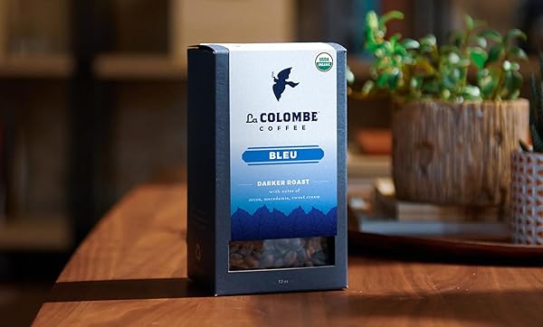 LA COLOMBE BLEU ORGANIC DARK ROAST WHOLE BEAN COFFEE – NOTES OF COCOA, MACADAMIA & SWEET CREAM, 12 OUNCE (PACK OF 1)