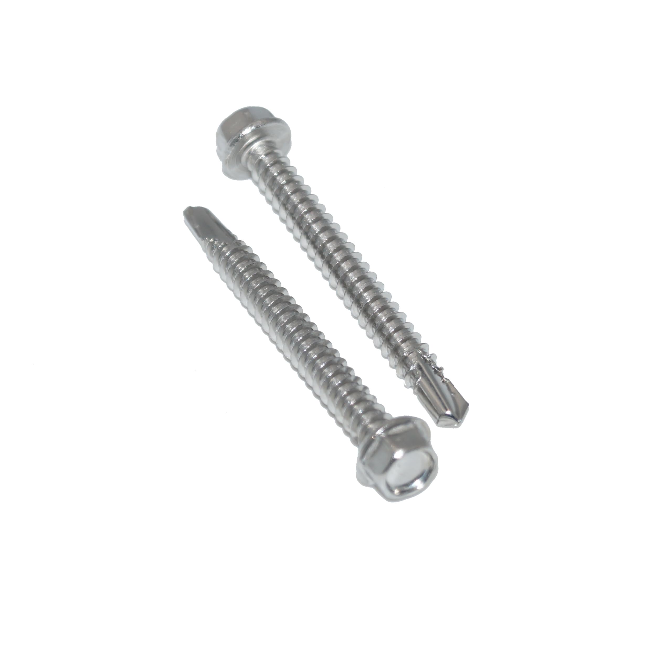 Idt Trade Drilling Screws 6.3 x 80 Pack of 10 Hexagonal Head with Flange - Form K, Key Screws, Stainless Steel A2 / V2A, Self-Tapping Screws DIN 7504 / ISO 15480 - Rust-Free