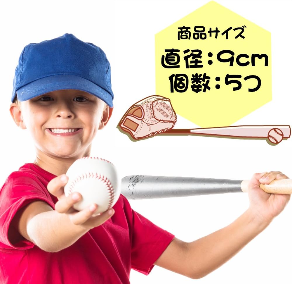 Amazon Co Jp Lucina やわらかい素材の 野球ボール 軟式 B号 5球セット おもちゃ