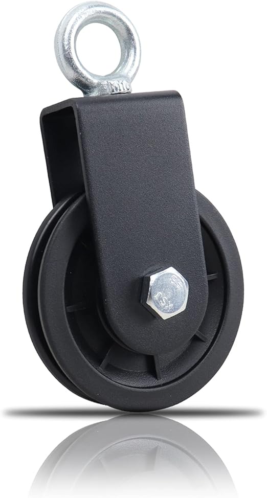 [1 Pack] 3.54 in/90 mm Silent Nylon Gym Pulley, Rotate 360 Degrees, Loading 400lb/180kg, Smooth