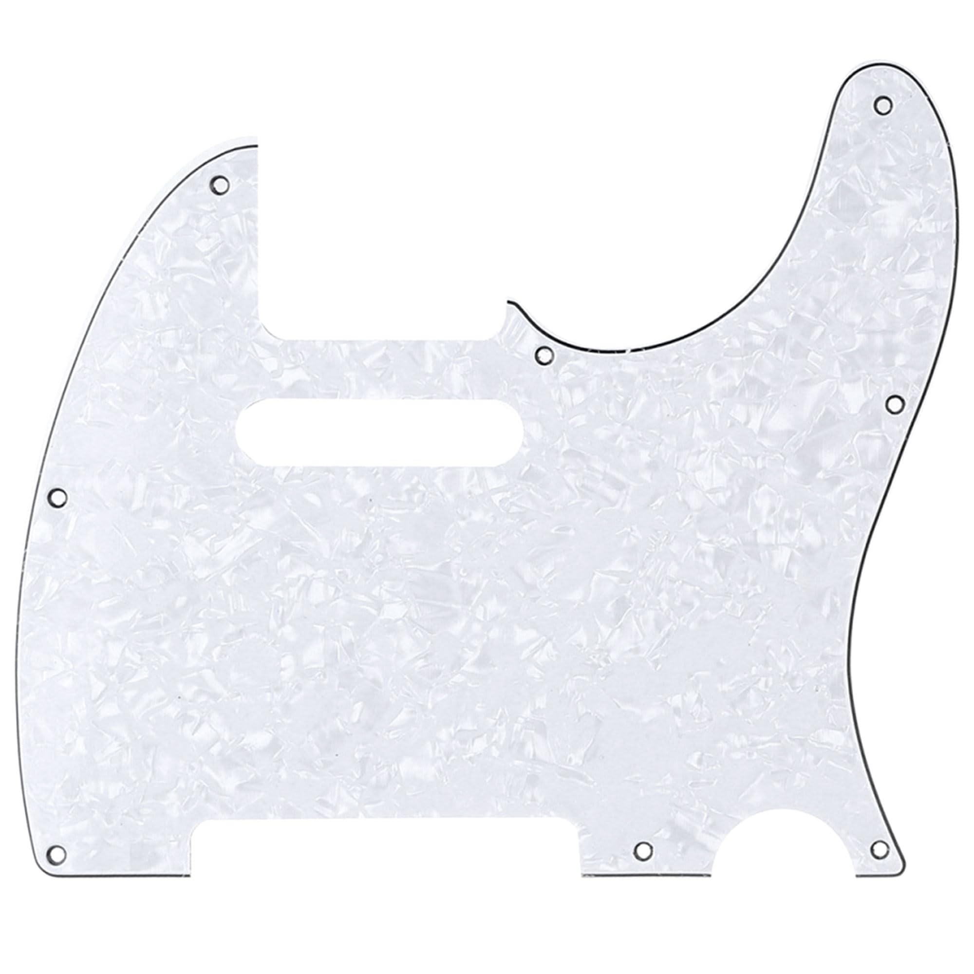 Musiclily Pro 8-Hole Guitar Tele Pickguard for JPN Made Fender Japan Telecaster, 4Ply White Pearl