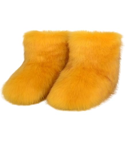 Amazon.com | Auhoho Girls Warm Winter Faux Fur Snow Boots Fuzzy