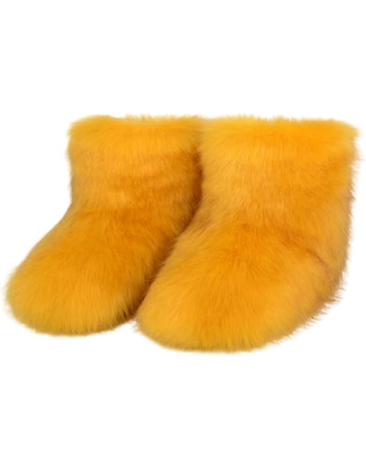 Amazon.com | Saralis Girls Fur Snow Boots Fluffy Furry Boots For