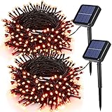 Joomer Orange Solar Halloween Lights, 2 Pack 72ft