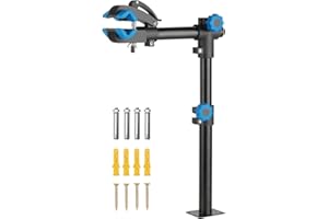 Urban Deco Bike Repair Stand, Wall Mounted Bike Work Stand, 360° Swivel Clamp, Holds Up to 20 kg, Black+Blue, Ideal for Home 