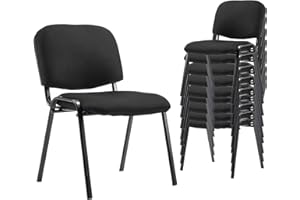 Kmax Office Reception Chairs set of 10 Guest Waiting Room Chairs with Upholstered Padded Armrest Upholstered Lumber Support, Foam Back