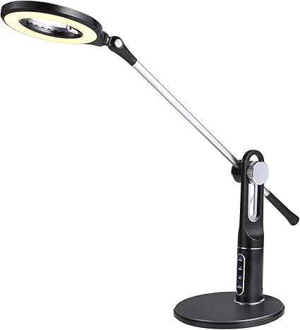 Amazon デスクライト Led 電気スタンド 卓上ライト 19最新版 プロ級led照明 医療照明用無影灯技術を真似したデザイン マルチアングルの光補正 ゴースト減らし 目に優しい 3段階調色 無段階調光 10w 読書 勉強 仕事に最適 Ikwuanfly デスクライト