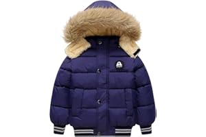 Achiyi Toddler Winter Thick Hooded Down Jacket Warm Snow Fleece Jackets Baby Boys Girls Outdoor Coat Outwear