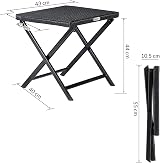 CASARIA 2x Small Poly Rattan Coffee Table Foldable Stool Weatherproof Black view 5