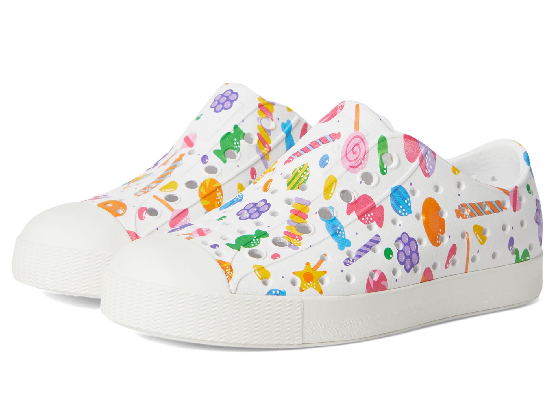 Native Shoes Unisex Kid Jefferson Print (Toddler) Shell White/Shell White/Retro Candy 5 Toddler Medium Image