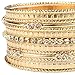 Stainless Steel High Polished Gold 13- Pieces Stackable Bangle Bracelet for Women