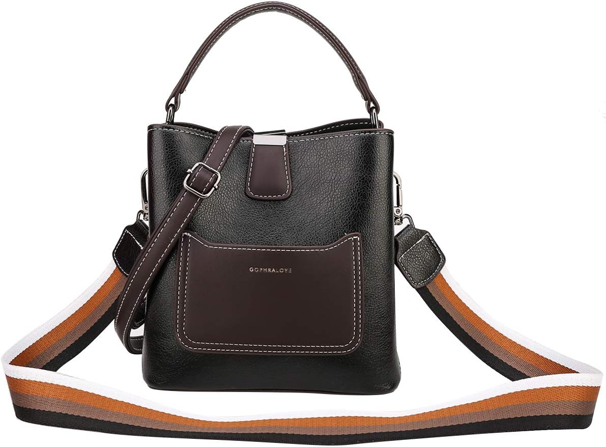 small black leather purse with shoulder strap