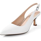 Ankis Women's Slingback Kitten Heels Closed Pointed Toe Pumps Dress Shoes Party Wedding Casual 2.5inch
