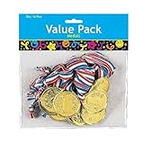 Fun Express Gold Tone Winner Award Medals (2-Pack of 12)