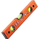 DOWELL 12 Inch Magnetic Spirit Level, Torpedo Level, Leveler Tool | 12-inch magnetic spirit level, 3 vials (45&deg;/90&deg;/180&deg;), aluminum alloy, TPR shockproof ends, metric scale