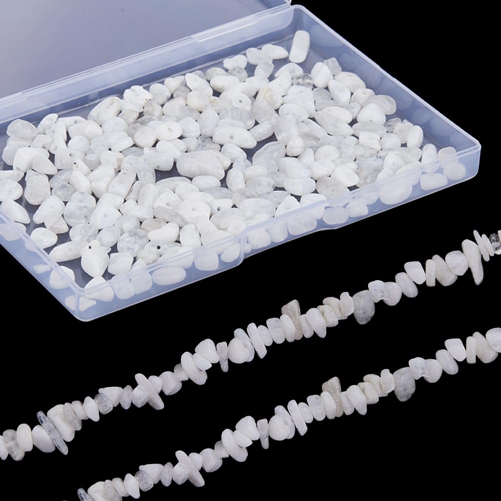 SUNNYCLUE 2 Strands Moonstone Chips Bulk Chips Beads Strand Moonstone Beads Healing Energy Gemstones Chip Stones Irregular Stone Chip Beads for jewellery Making Garden Aquarium Vase Plants Home Decor