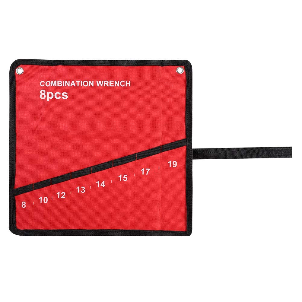 Nikou Roll Up Tool Bags, Wrench Roll Multi-Pocket Travel Pouch Roll Up Tools Storage Bag Spanner Plier Wrench Holder Canvas Organizer for Woodworker Craftsmen (8 Pockets)