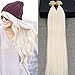 Full Shine U Tip Hair Extensions Human Hair Color 60 Platinum Blonde Ktip Human Hair Extensions 16 Inch 50 Grams Natural Straight Remy Hair Nail Tip Extensions for Women
