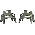 ECR4Kids Stackable Wooden Toddler Chair, 6in, Kids Furniture, Grey Wash, 2-Pack