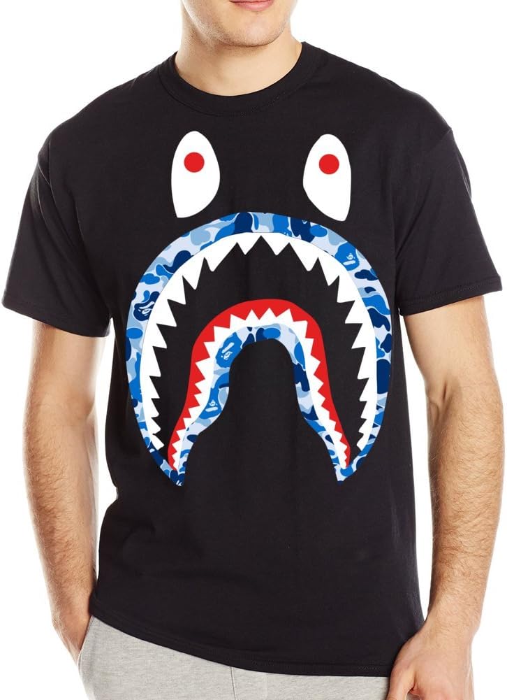 Qyretn Customized Poly Cotton Comfortable Bape Men's T-Shirt Round-Neck