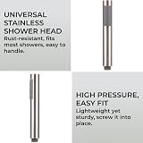 H&S Replacement Universal Shower Head Handheld Pencil Stainless Steel view 2