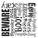 Spooky Halloween Background Word Stencil - 12
