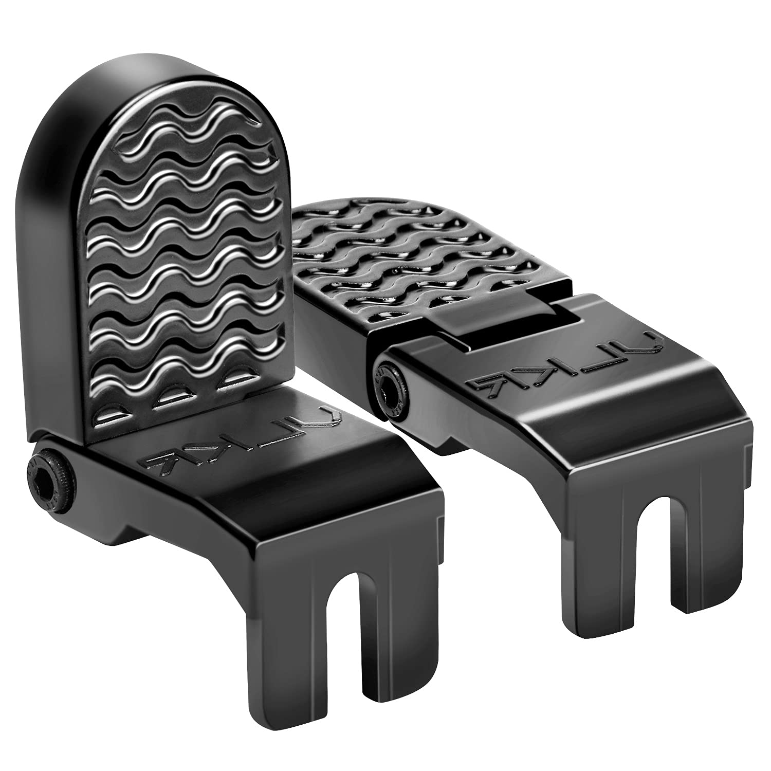 TOBWOLF 2PCS Bike Rear Pedals, Aluminium Bicycle Foot Peg, Non-Slip Ebike Foot Pegs for Passenger, Folding Rear Bicycle Footrest Pedals for E-Bike, Mountain Bike, Folding Bicycle