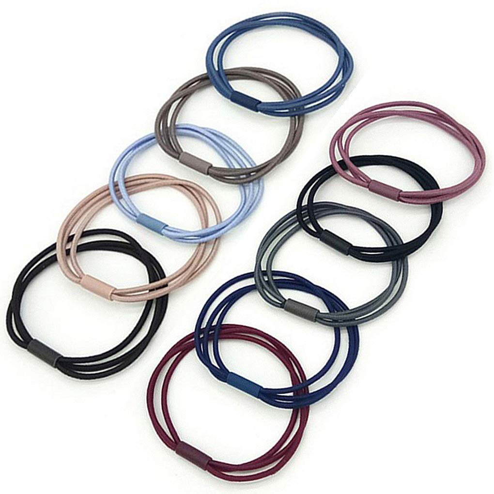 XINGZHE Women Hair Ties, Hair Elastics Girl Hair Bands Women Ponytail Hair Holder Kids Elastic Scrunchies Tie for Long Hair Rope Ring Colorful Fashion Headbands No Crease Thick Hairband Braided Wraps