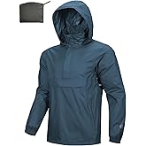 Outdoor Ventures Men's Rain Jacket Waterproof Lightweight Packable Rain Pullover for Hiking Golf Running