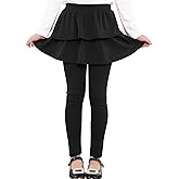 Auranso Girls School Uniform Pants Kids Clothes Ruffle Tutu Leggings with Skirt 2-14 Years