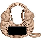 Hand-Woven Bread Women's Clutch Top Handle Satchel Shoulder Crossbody Creative Noodles Purses Underarm Bag Handbag