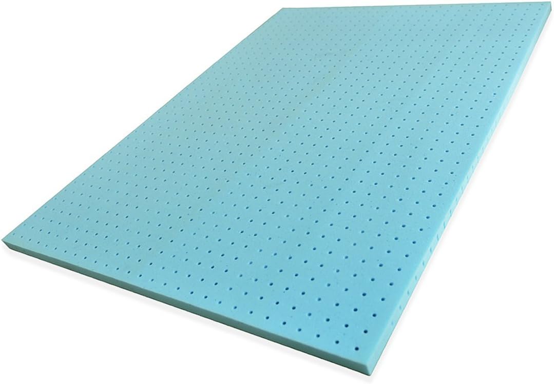 FY-Living Gel Infused Memory Foam Mattress Topper Queen for Sleeping Cool, 2 Inch, 1-Pack