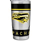 Rico Industries NCAA Tyler Junior Apaches Standard 20oz Stainless Steel Tumbler with Lid - Great For Coffee, Tea, Water or Cocktails