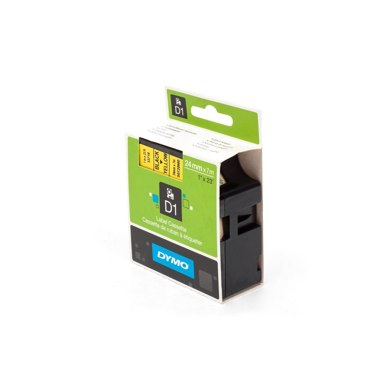 Genuine DYMO 53718 / S0720980 Premium Labelling Tape Black Yellow