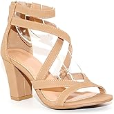 TRENDSup Collection Women's Chunky Heel Ankle Strap Sandals