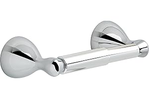 Delta Foundations (1-Pack) Toilet Paper Holder Polished Chrome Tissue Roll Spring-Loaded Rod| Bathroom Decor | Organizers and Storage | Wall Mounted Accessories FNDS50-PC