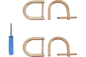 willikiva 4Pcs D Ring with Closing Screw Replacement Screw Shackle Key U Shape D Rings Holder Horseshoe DIY Leather Craft Purse (Gilded Gold,1inch)