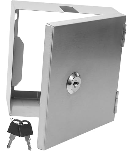 ETHZZLE Stainless Steel Weatherproof Electrical Outlet Lock Box – Anti-Theft Locking Cover For 86-Type Wall Plates (Silver)
