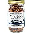 BobbySue's Nuts Everything Goes Nuts Gourmet Snack, All-Natural, Gluten Free, Low Sugar, and High Protein Nut Mix of Almonds, Cashews, Pecans, 8 Oz, 1 Jar