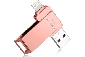VACKIIT MFi Certified 512GB Flash Drives 3.0 High Speed 3ni1 USB Stick External Storage Compatible for iPhone/PC/iPad/Android/More Devices for Photos and Videos Transfer Storage Backup(512GB-Pink)
