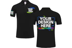huale POD Custom Polo Shirt with Text Logo Photo - Customized Personalized Polo Shirts for Men Women Design Your Own Shirt