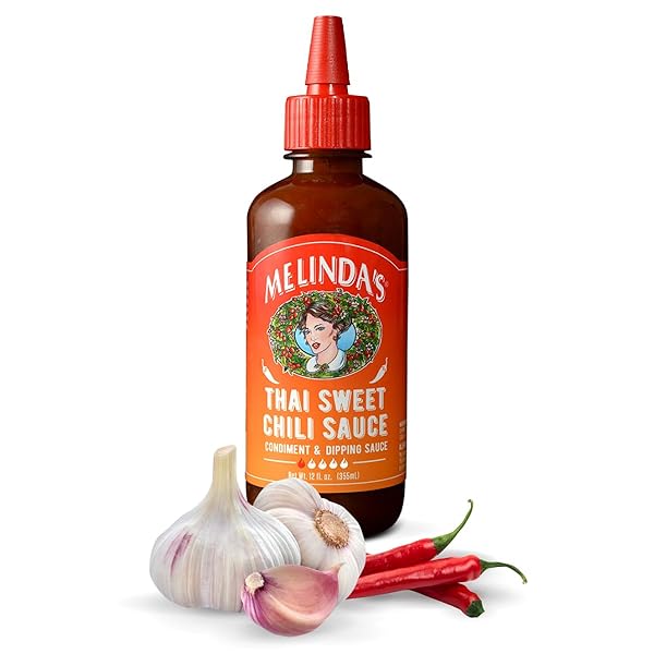 MELINDA’S THAI SWEET CHILI – SWEET AND MILD ASIAN CHILI SAUCE MADE WITH WHOLE FRESH INGREDIENTS – GOURMET HOT & DIPPING SAUCE – KETO FRIENDLY – 12OZ, 1 PACK