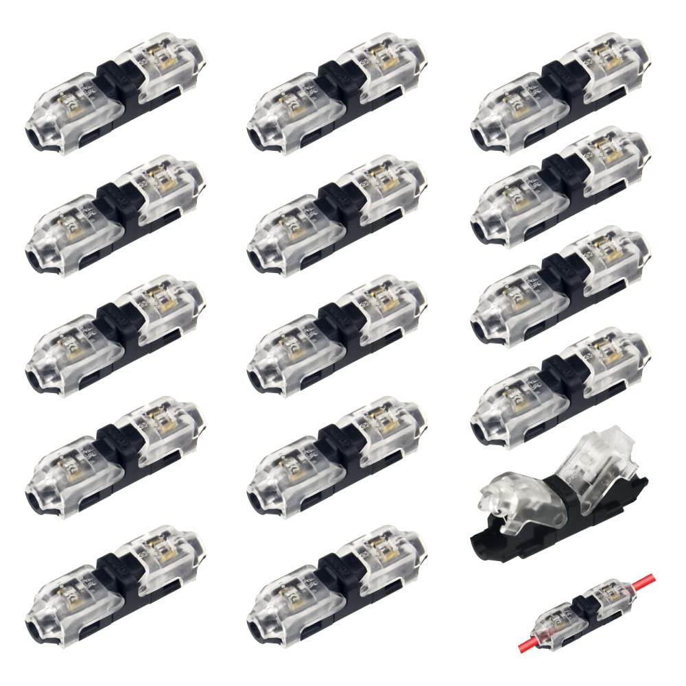 WMYCONGCONG 15 PCS 1 Pin 1 Way Low Voltage Wire Connector Universal Compact Wire I Type Connectors No Wire-Stripping Required (I Type 1 Way)