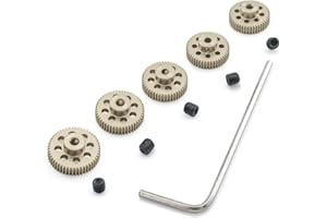 SURPASS HOBBY USA 64DP Pinion Gear Set 46T 47T 48T 49T 50T for 3.175 mm Shaft Aluminium Alloy Pinion Gear with Screwdriver for 1/10 RC Car Motor