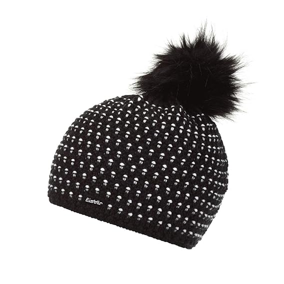Eisbär Damen Caitlin Lux Mütze, schwarz/White, One Size