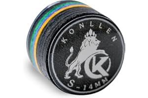 KONLLEN Pool Cue Tips 9 Layers Rainbow Billiards Tip (Hardness SX/SS/S/M/MH/H) (Size 11mm/14mm) Pool Cue Tip with Clear Billi